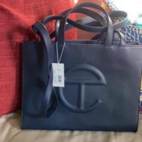 Medium navy blue👑 Telfar👑 shopper bag - Picture 2 of 4